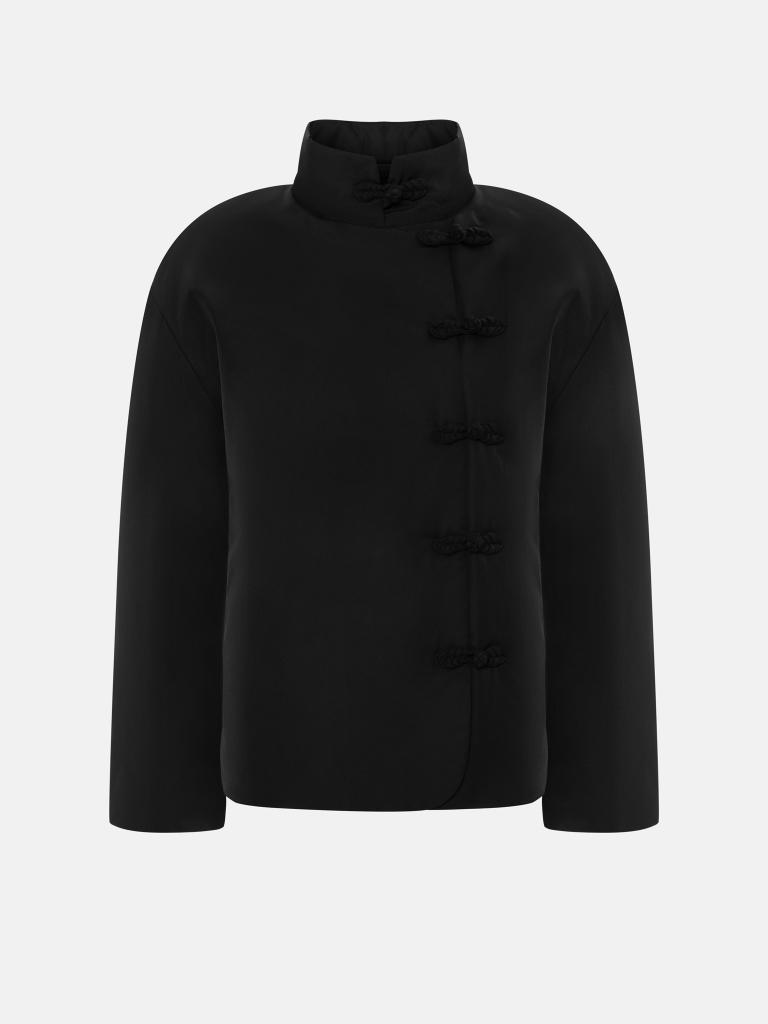 Cropped jacket with knot fastenings