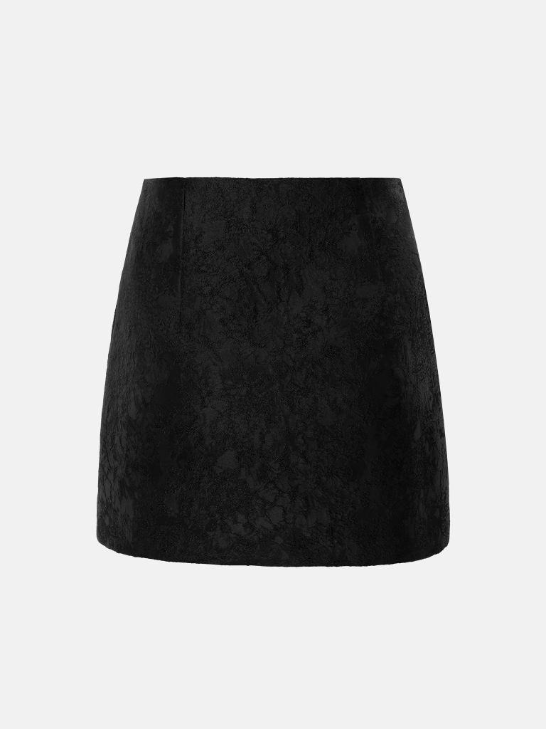 Jacquard A-silhouette mini skirt
