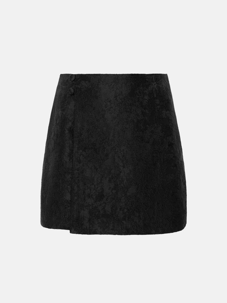 Jacquard A-silhouette mini skirt
