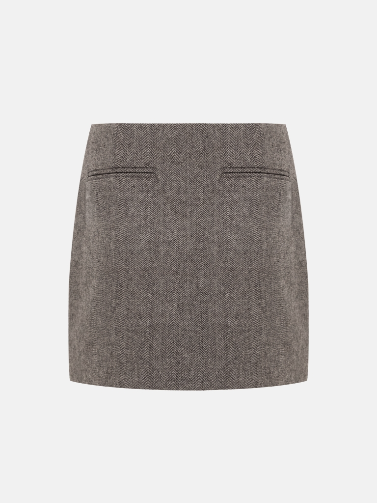 A-silhouette woollen mini skirt