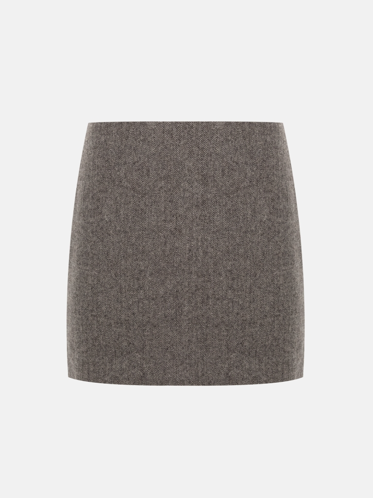A-silhouette woollen mini skirt