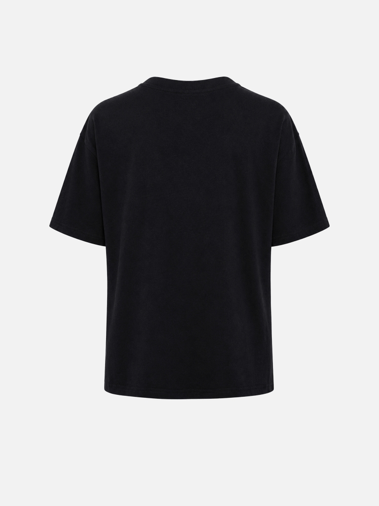 Oversized cotton T-shirt with a contrasting print