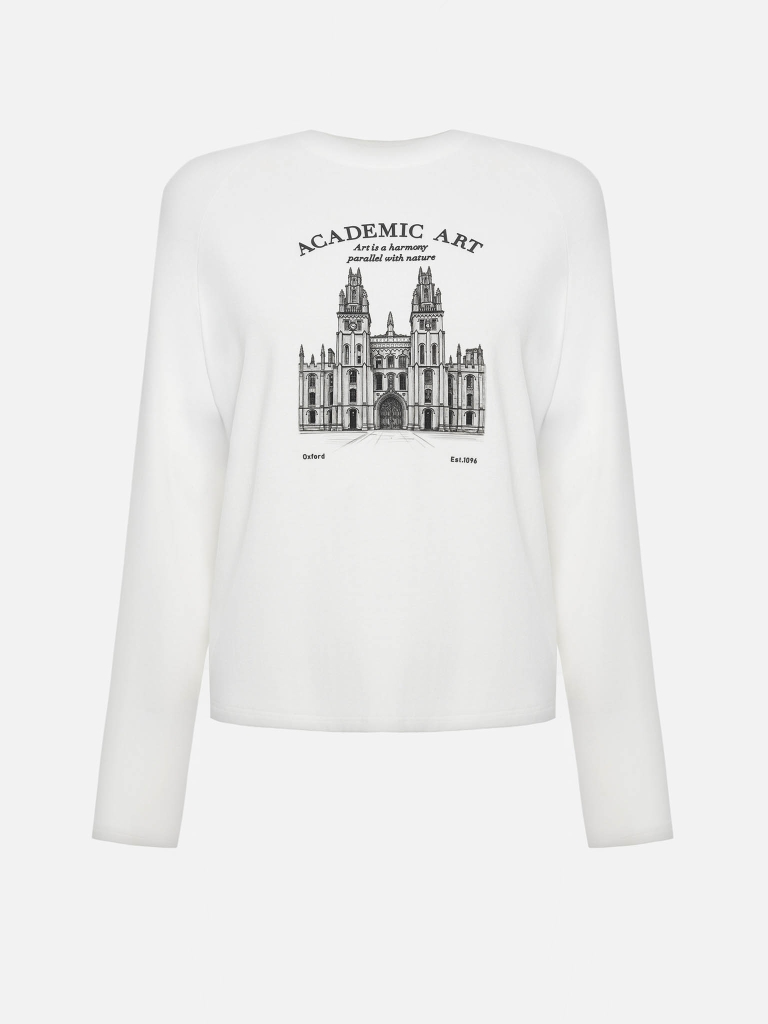 Oversized viscose longsleeve with a contrasting print