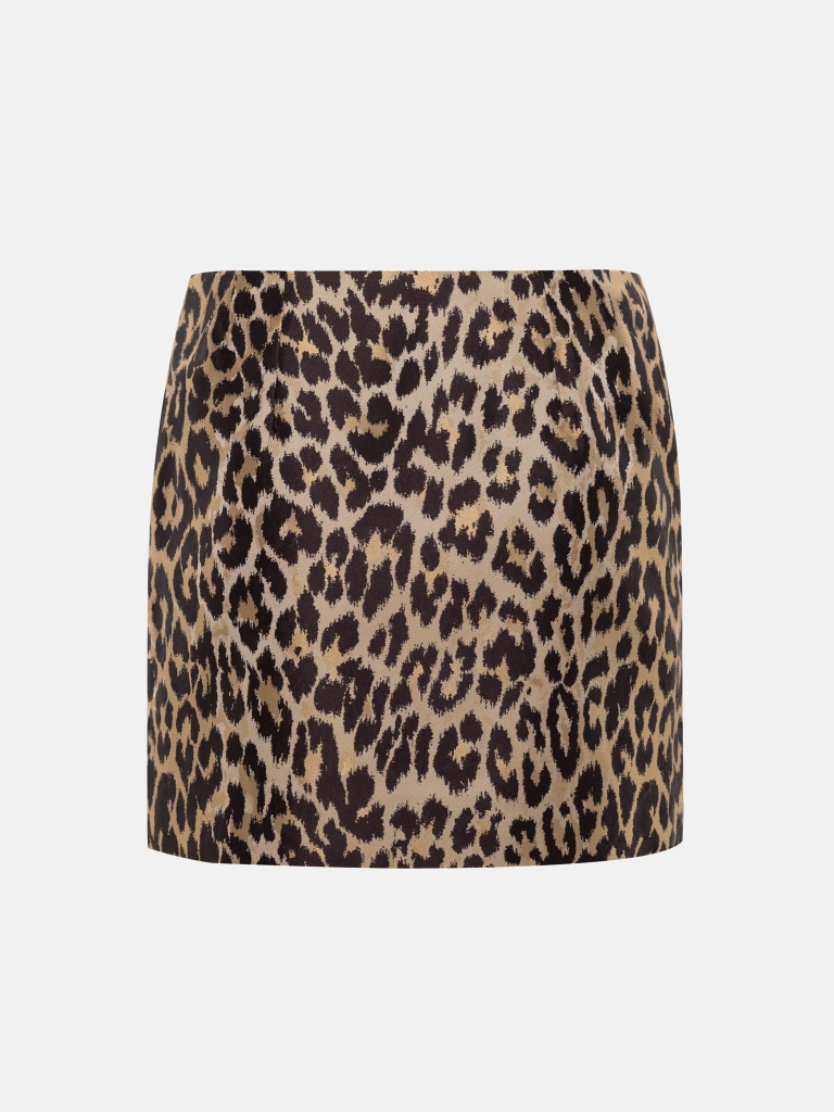 Leopard-print mini skirt