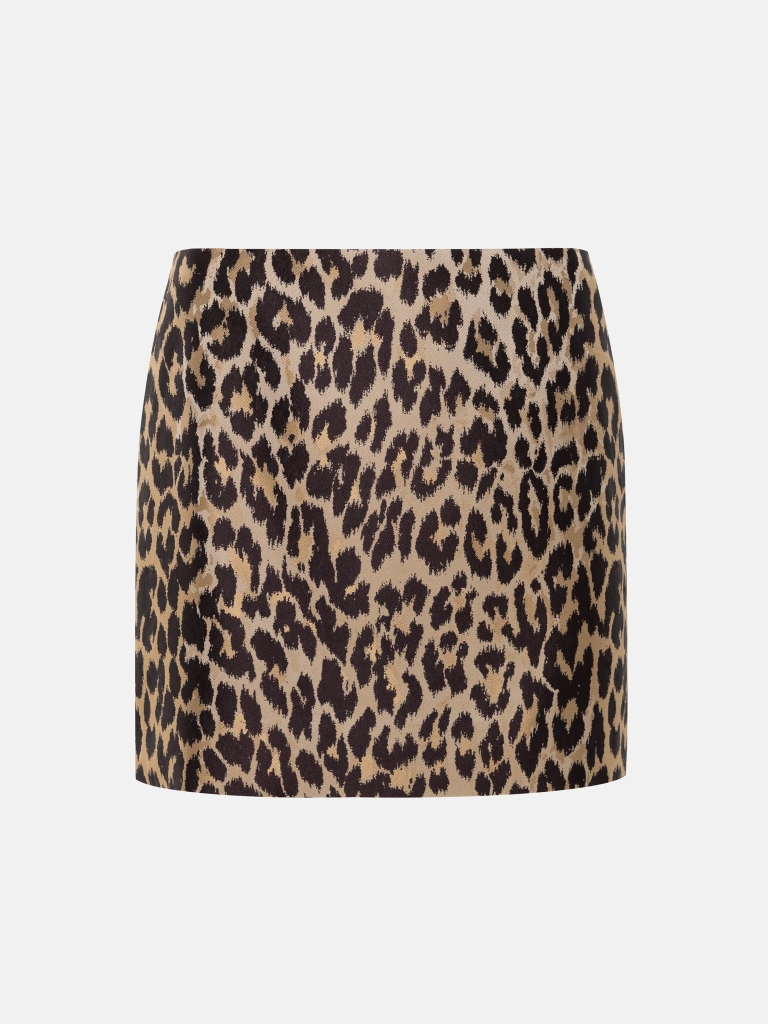 Leopard-print mini skirt