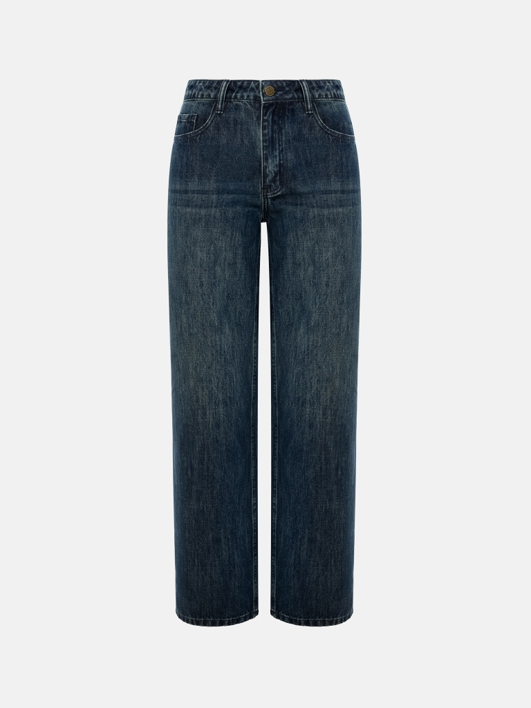 Loose light-wash denim jeans