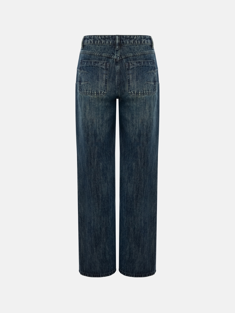 Loose light-wash denim jeans
