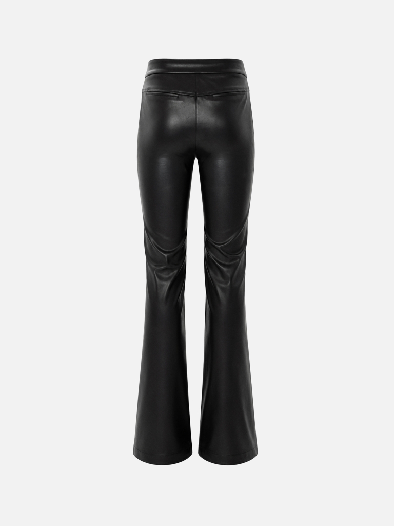 Eco-leather flared trousers 