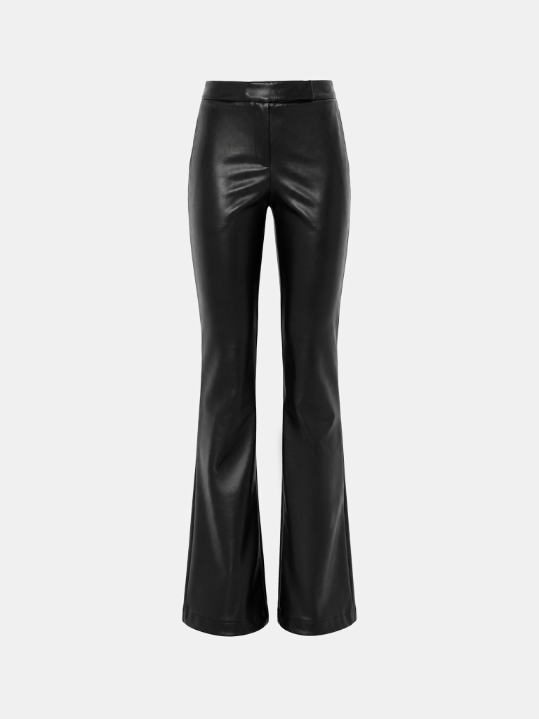 Eco-leather flared trousers 