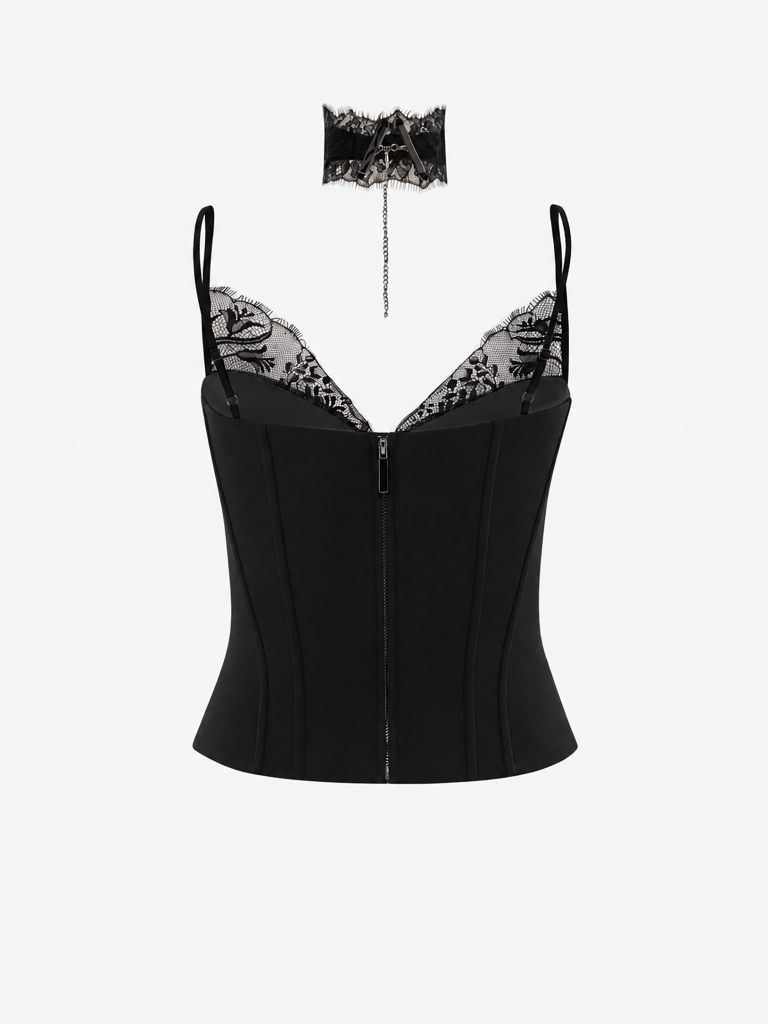 Lace corset with matching choker