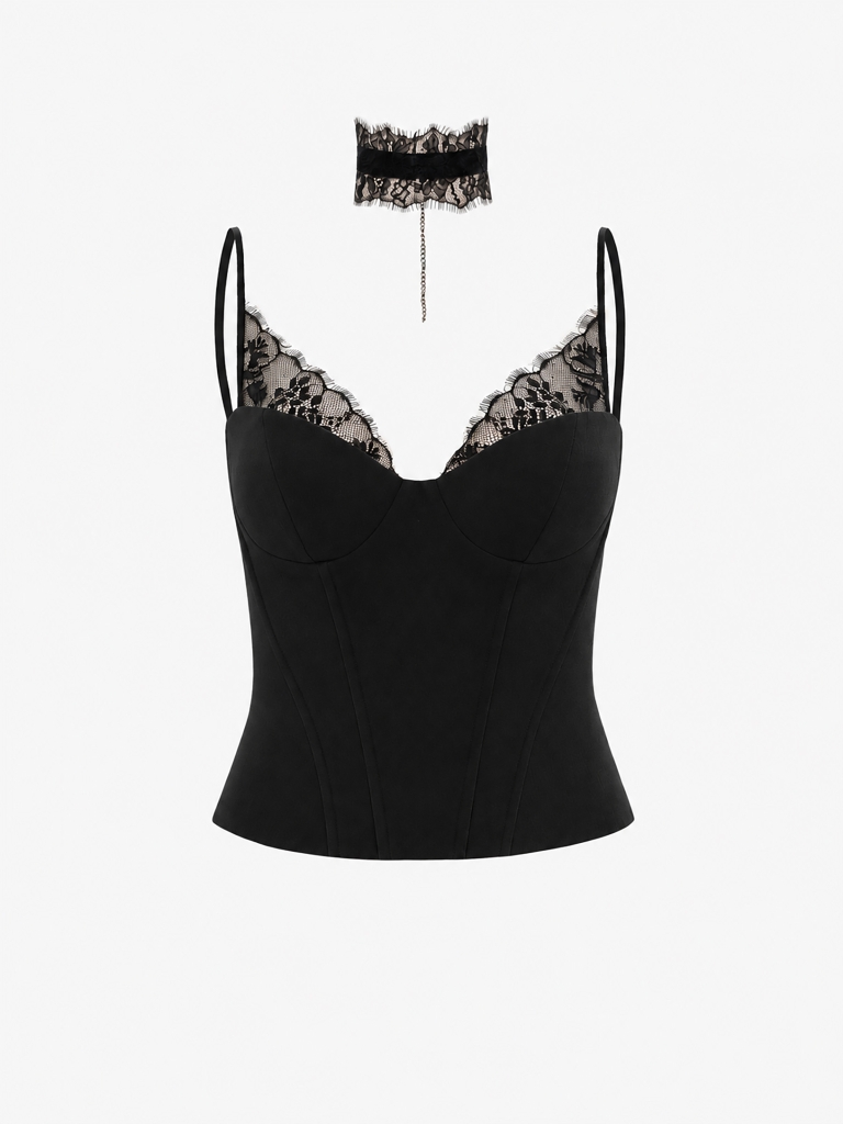 Lace corset with matching choker