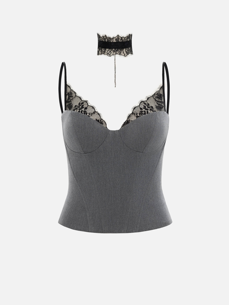 Lace corset with matching choker