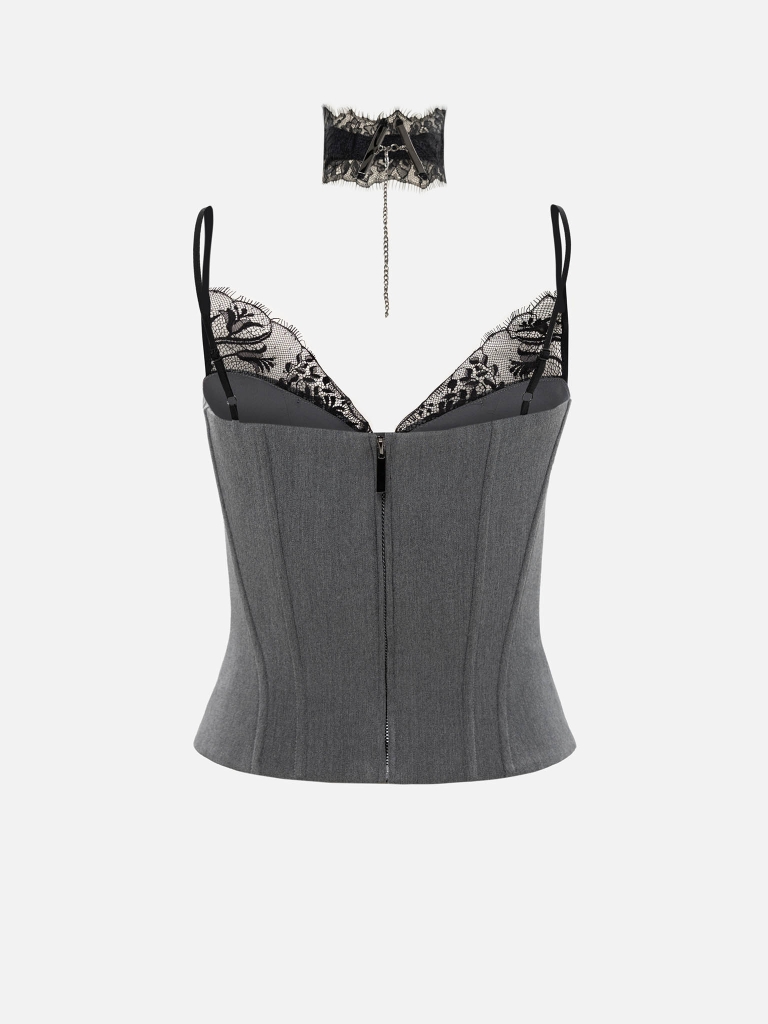 Lace corset with matching choker