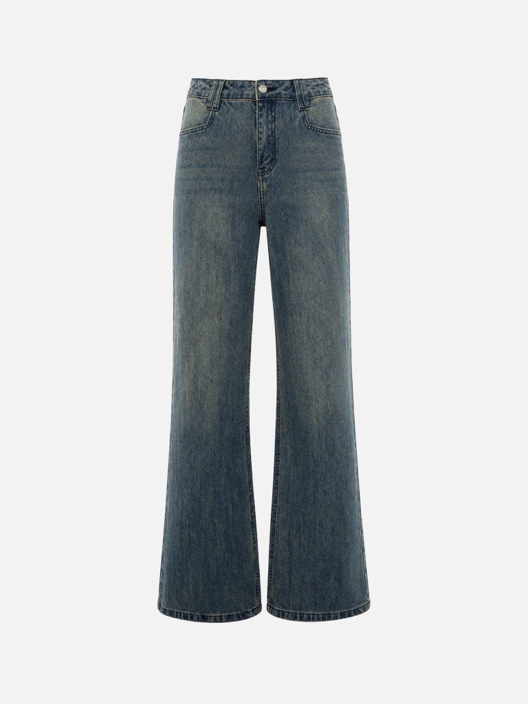 Loose-fitting jeans in lightened denim