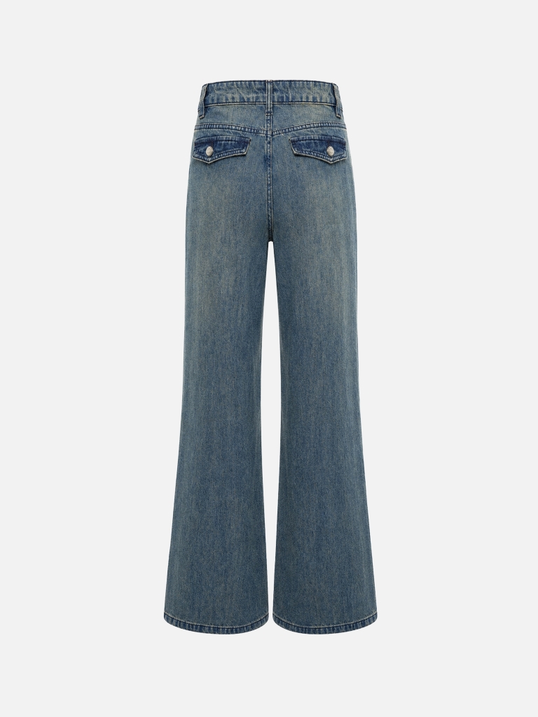 Loose-fitting jeans in lightened denim