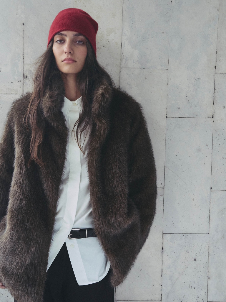 Fitted wool and cashmere beanie