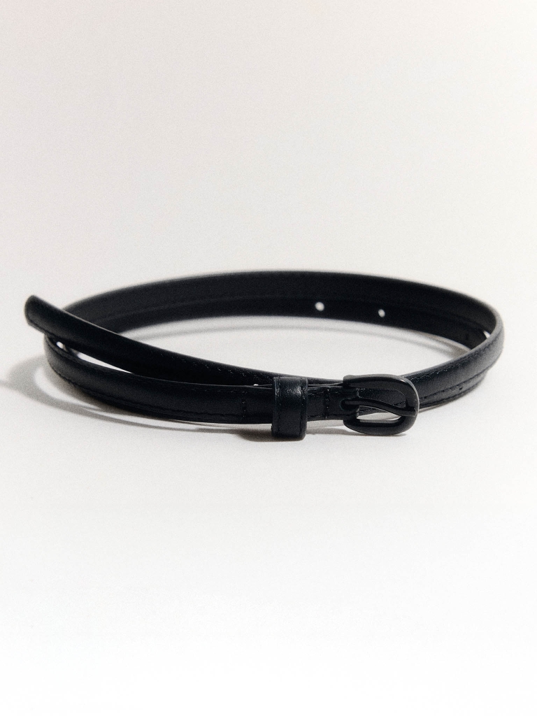 Slim genuine leather belt