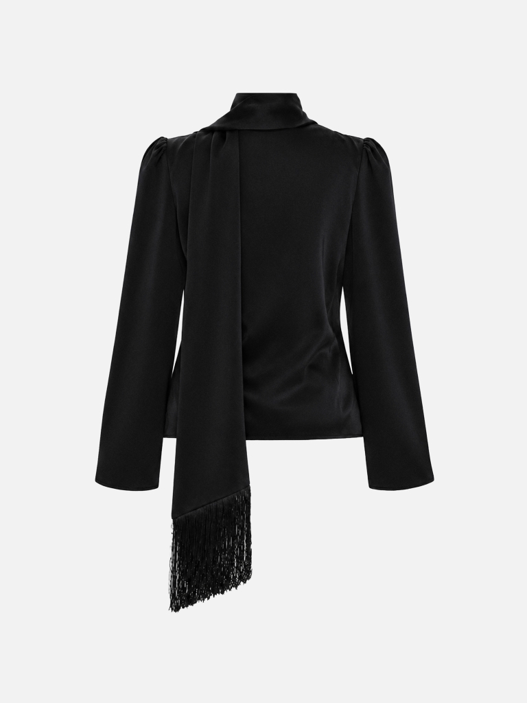 Satin blouse with a scarf