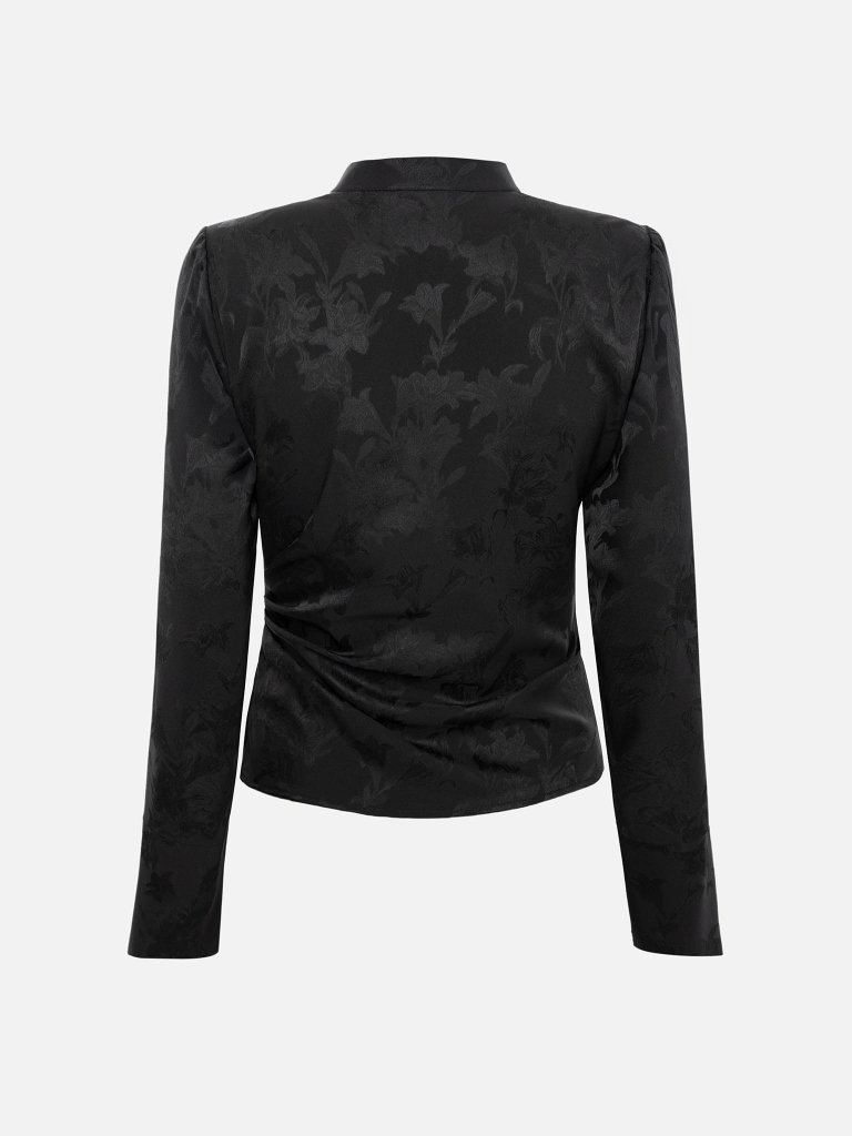 Blouse à motifs floraux et fermeture asymétrique
