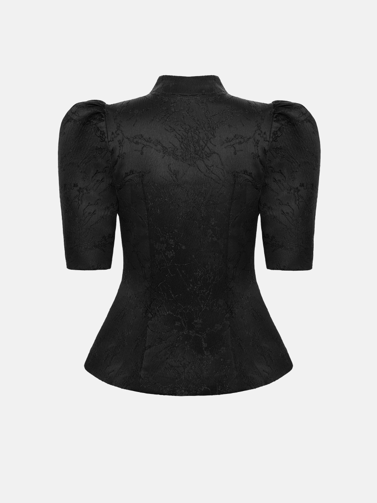 Jacquard jacket with Asian-style fastenings
