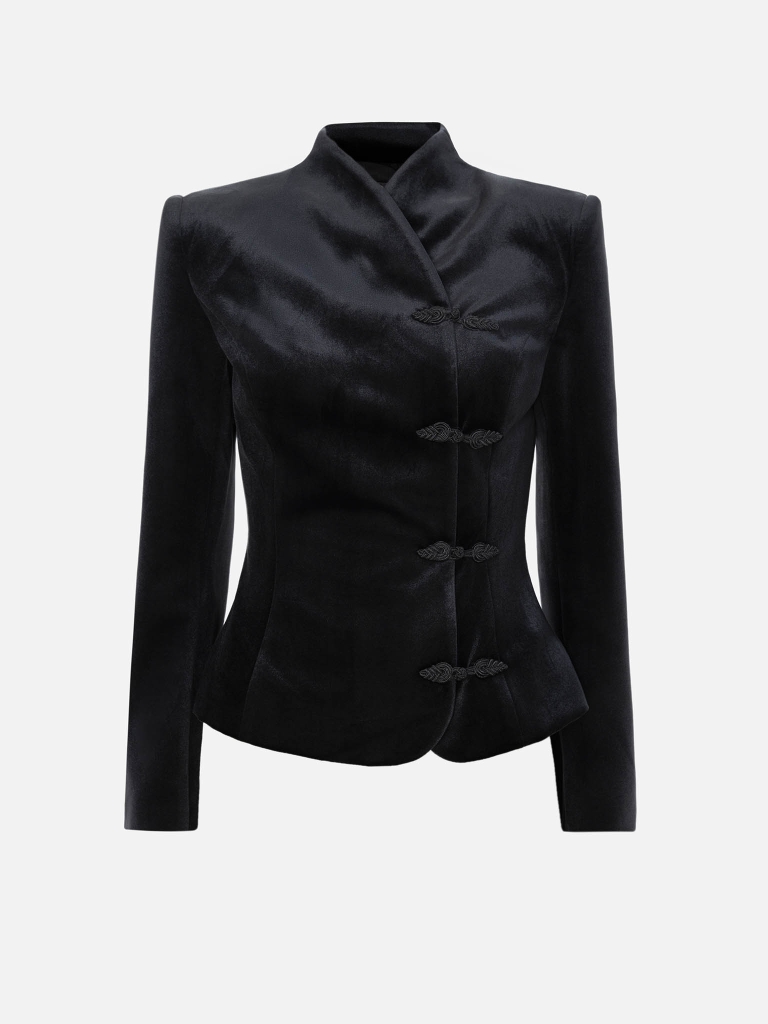 Fitted velvet jacket