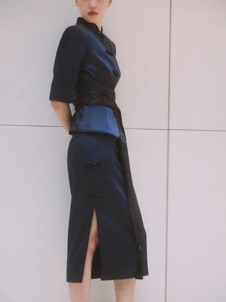 Pencil skirt with embellishments