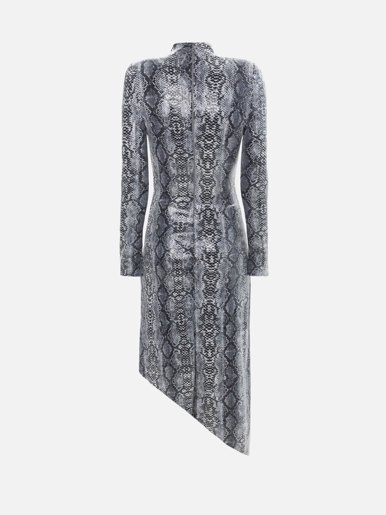 Midi dress with a print and sequins