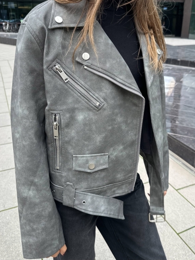 Oversize jacket from textured eco-leather :: LICHI - Online