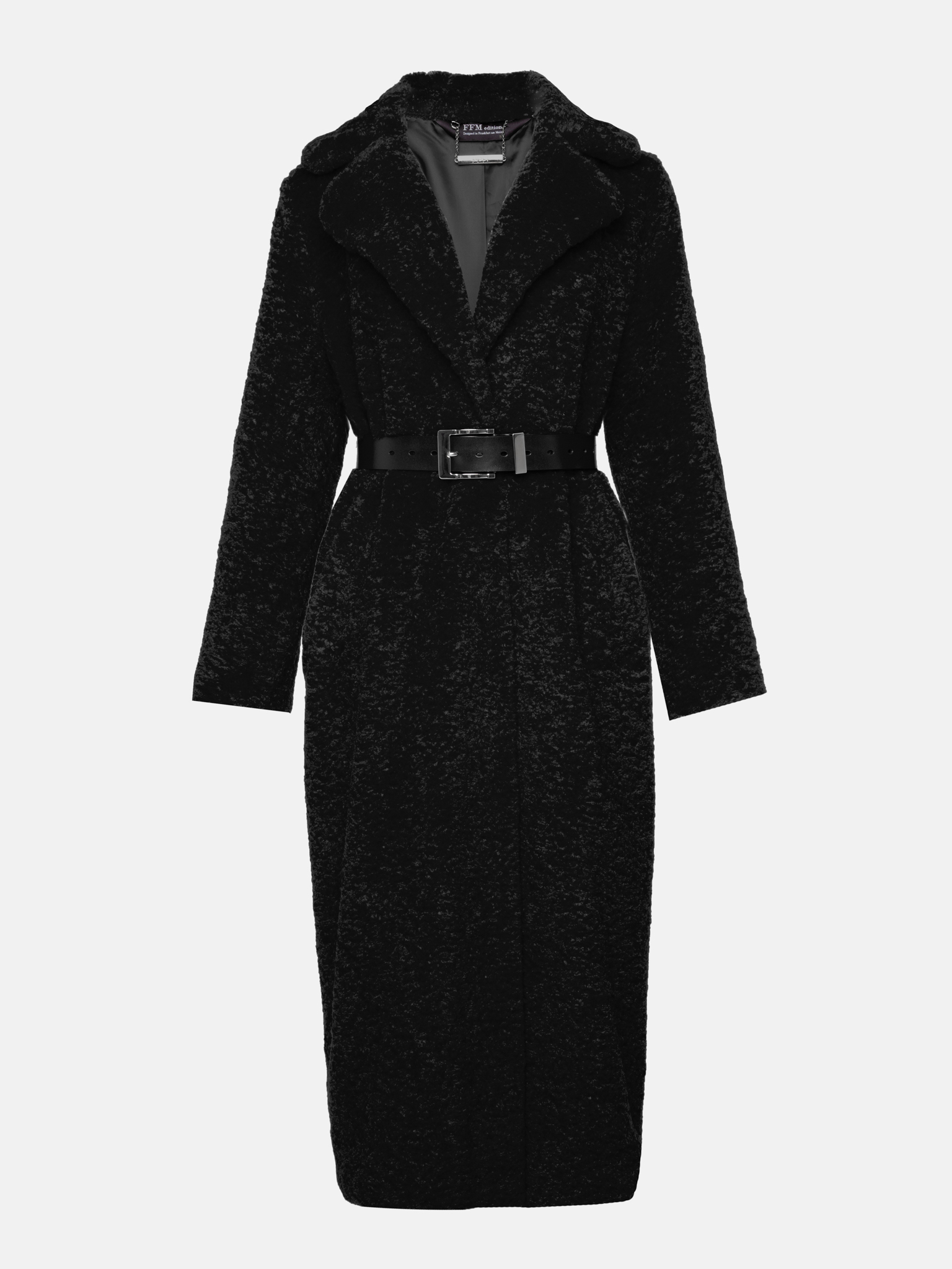 Прямая экошуба миди с широким ремнем