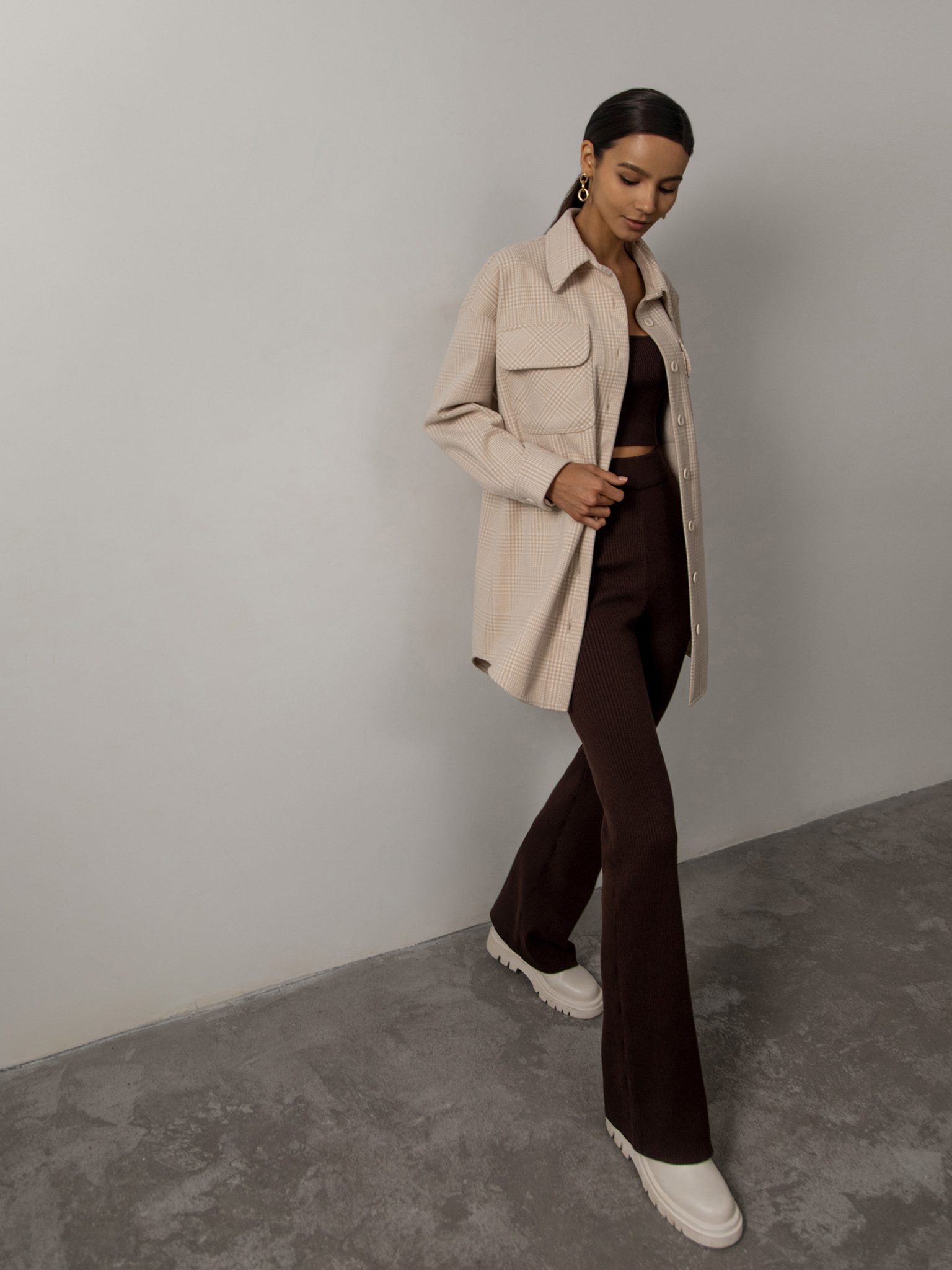 Oversized checked overshirt