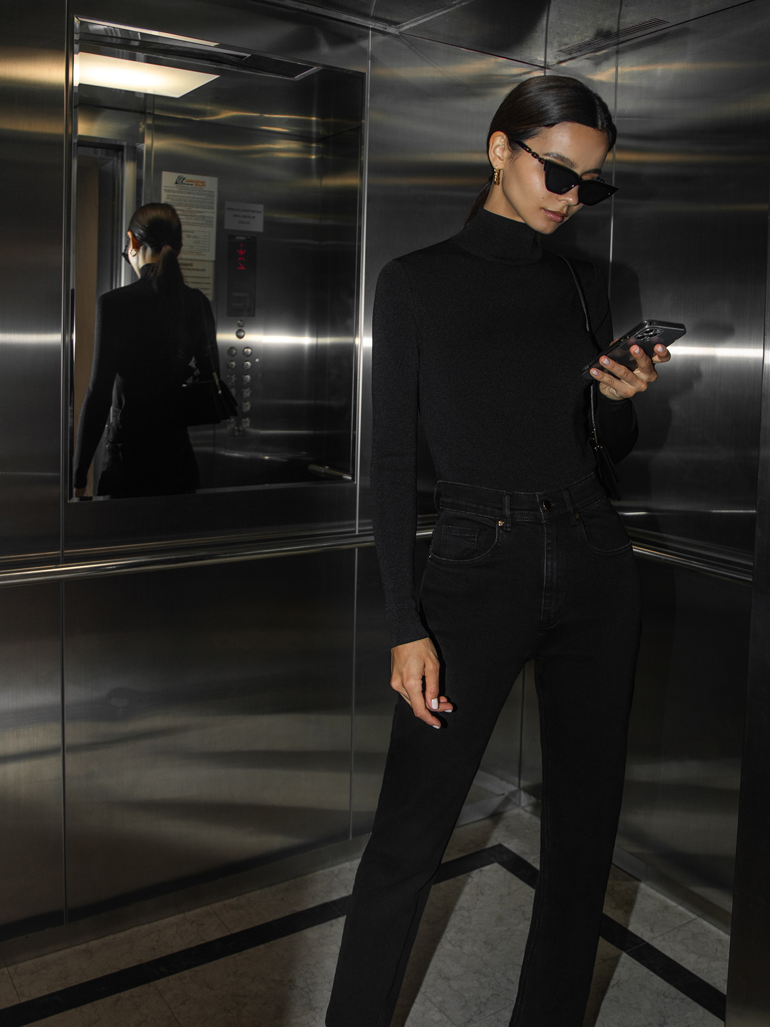 Soft-jersey turtleneck sweater