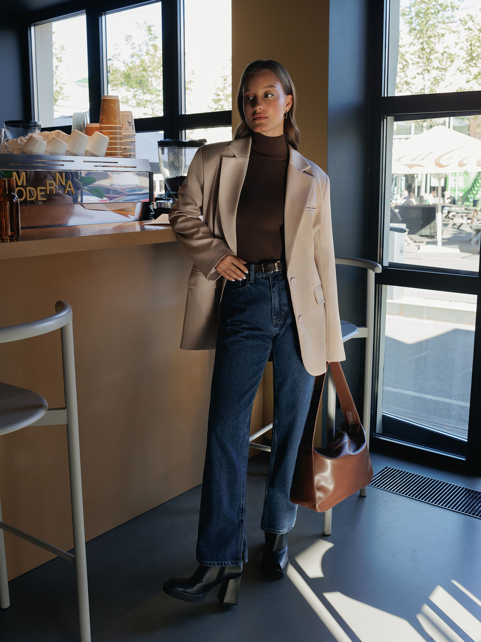 Soft-jersey turtleneck sweater