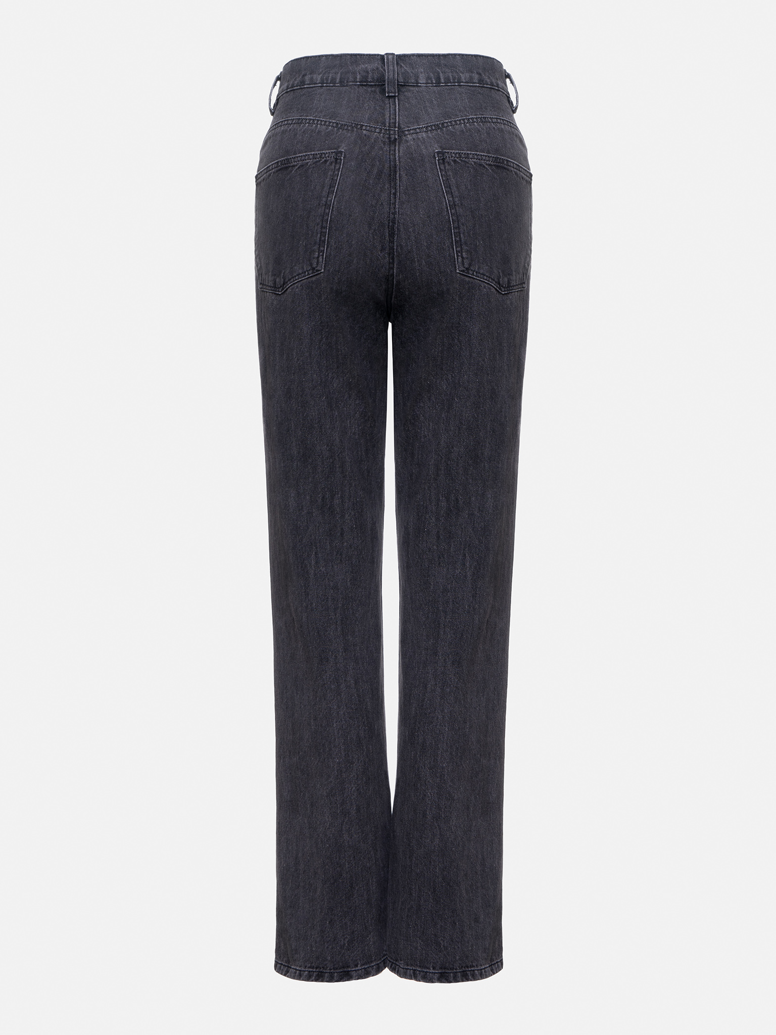 Flared high-slit jeans
