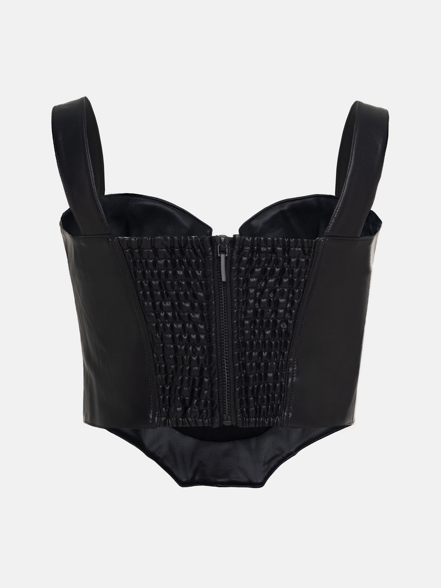 Vegan-leather corset top