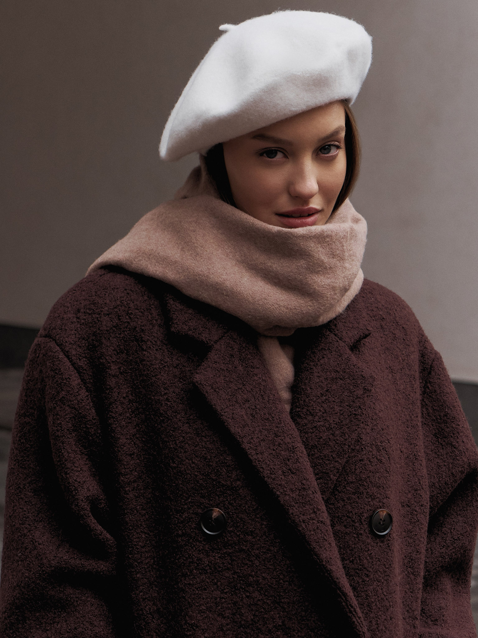 Fine-knit wool beret