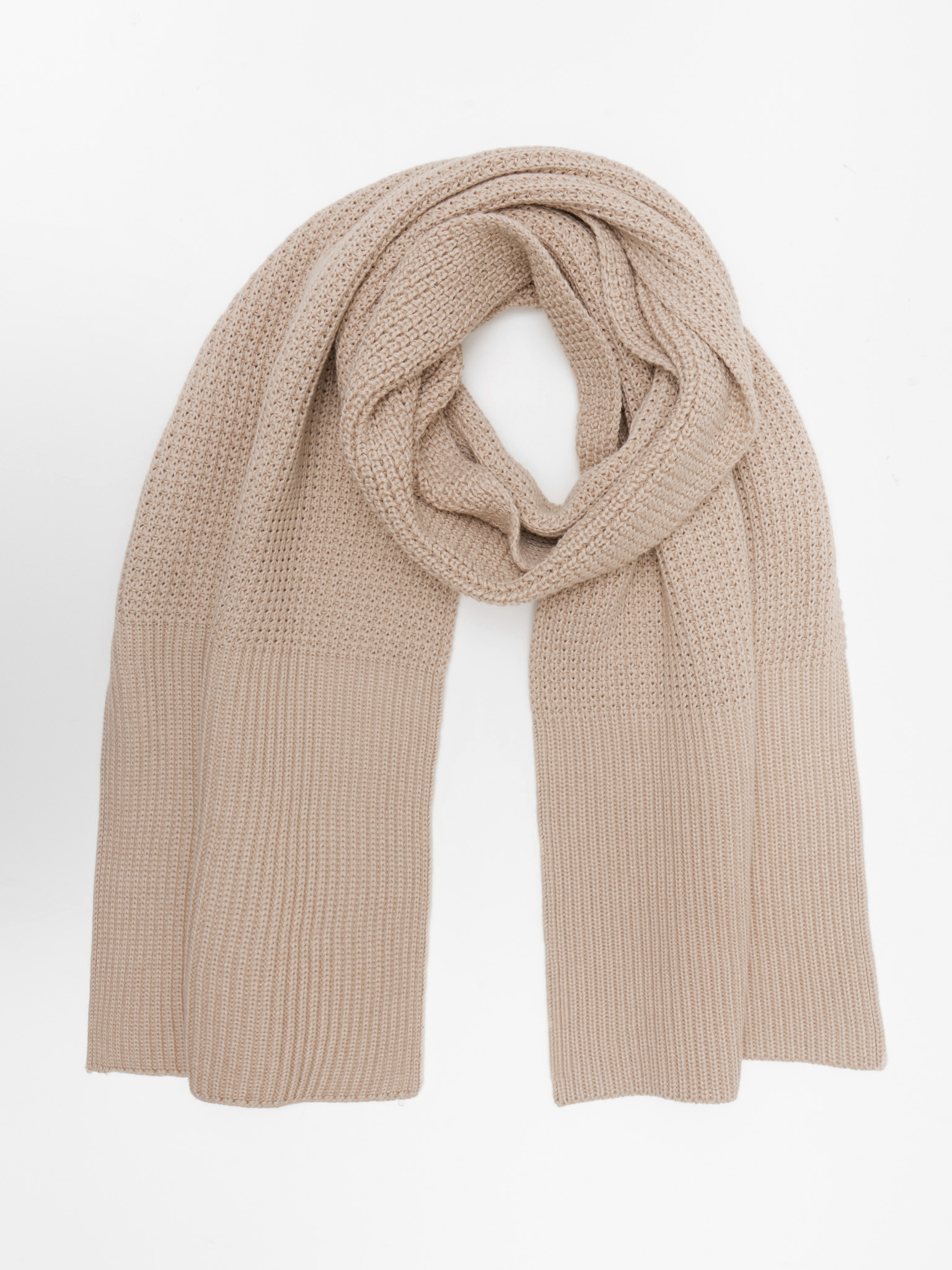 Mixed-knit scarf