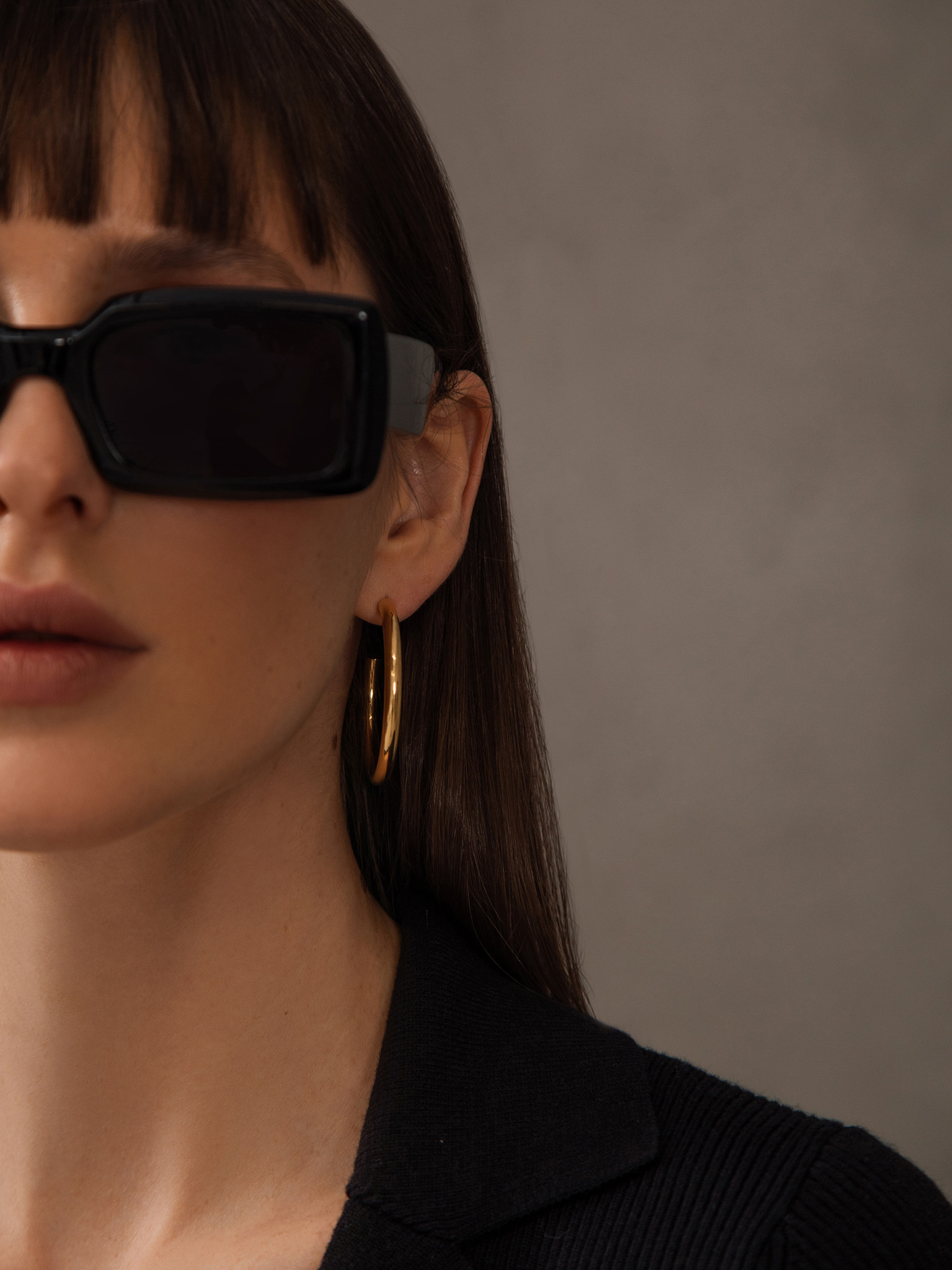 Gold-tone hoop earrings