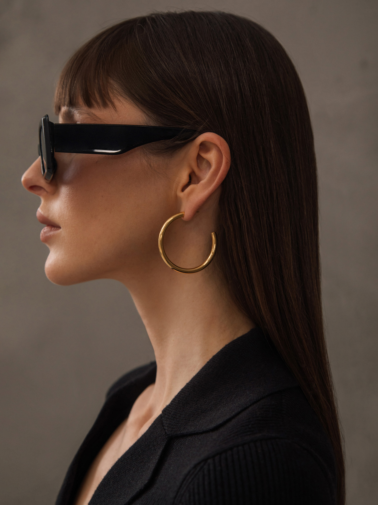 Gold-tone hoop earrings