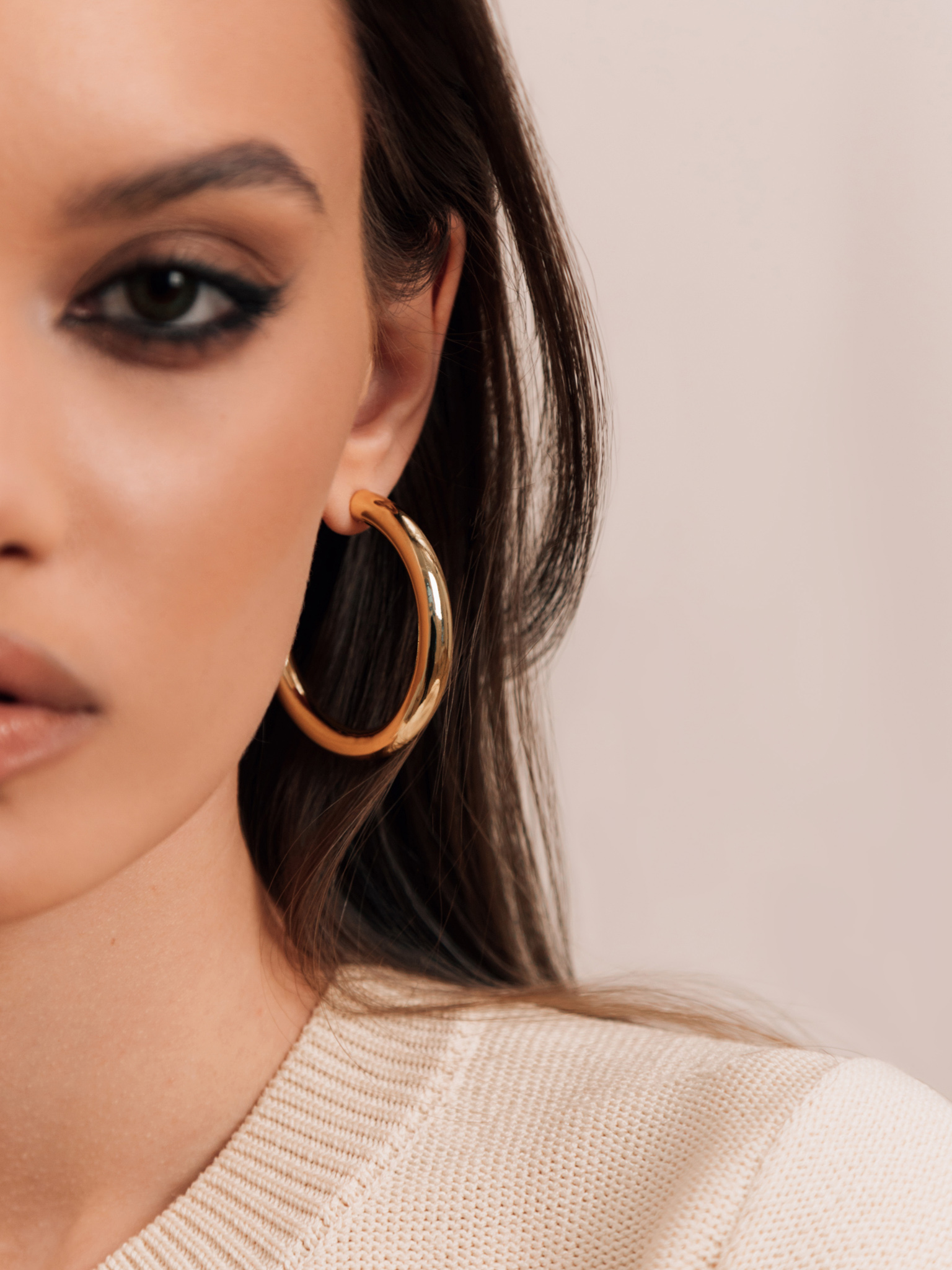 Массивные серьги-полукольца