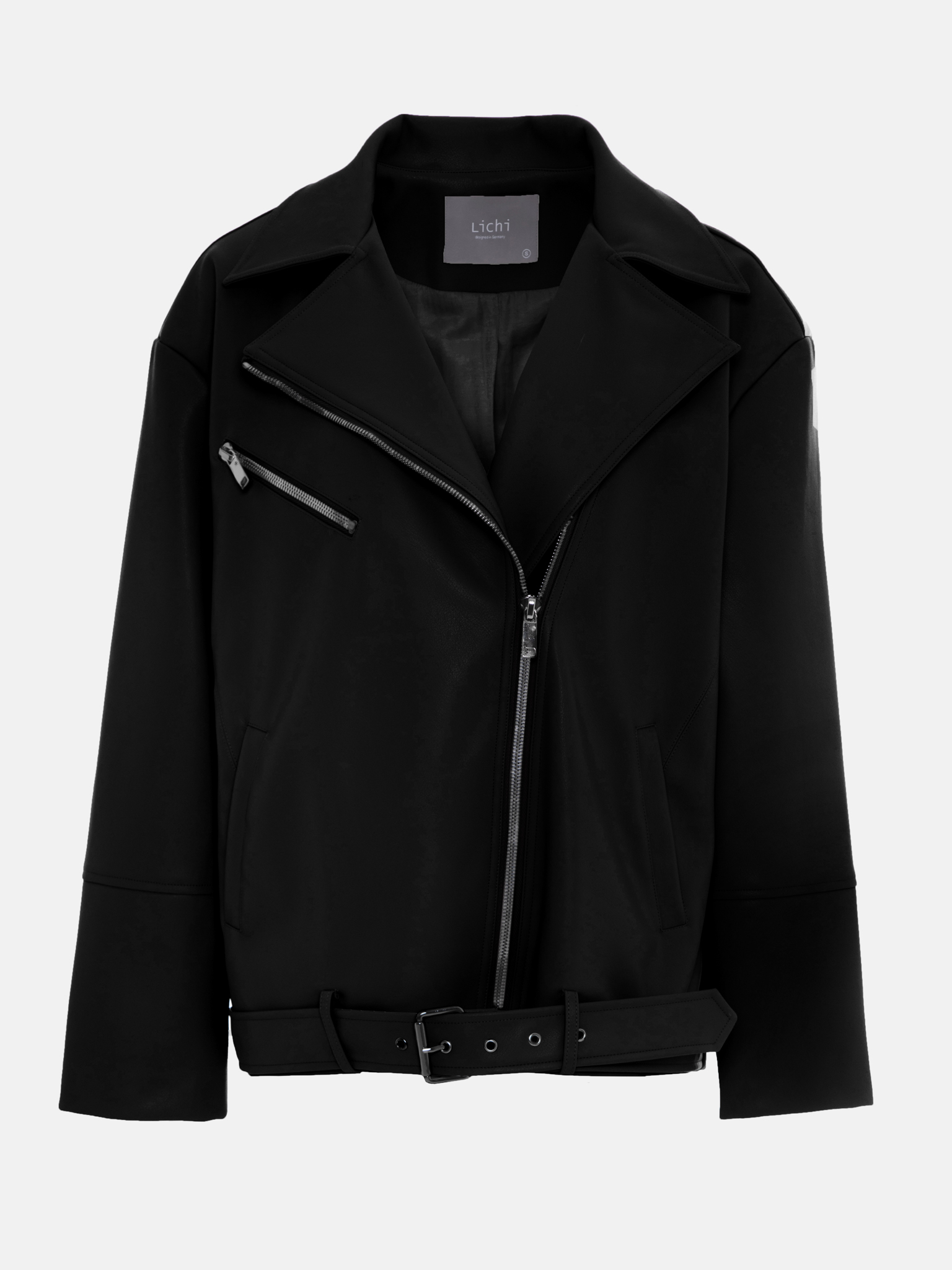 Oversized eco-leather jacket