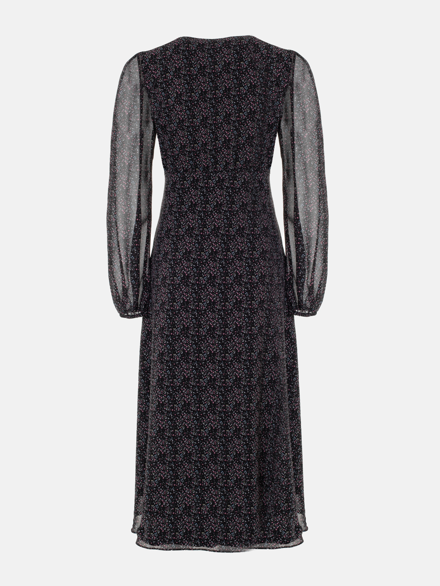 Sheer midi wrap dress