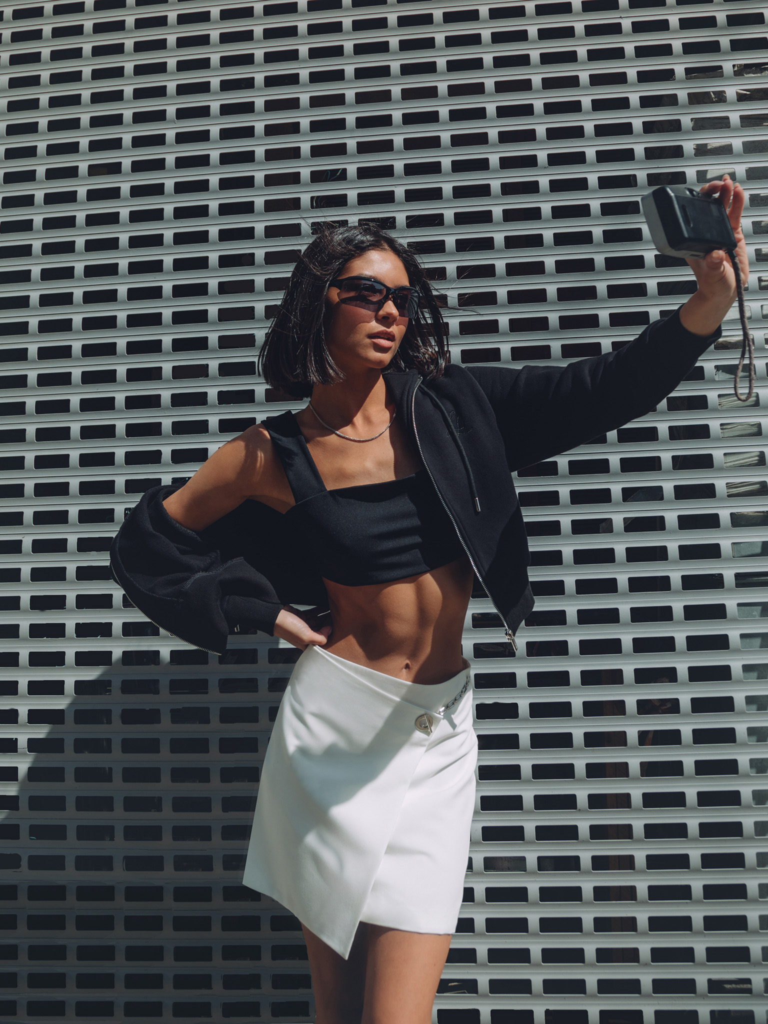 Asymmetrischer Mini-Wickelrock