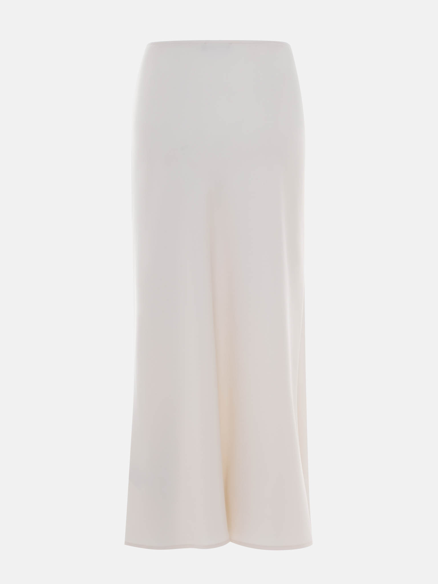 Satin maxi skirt with waist decor