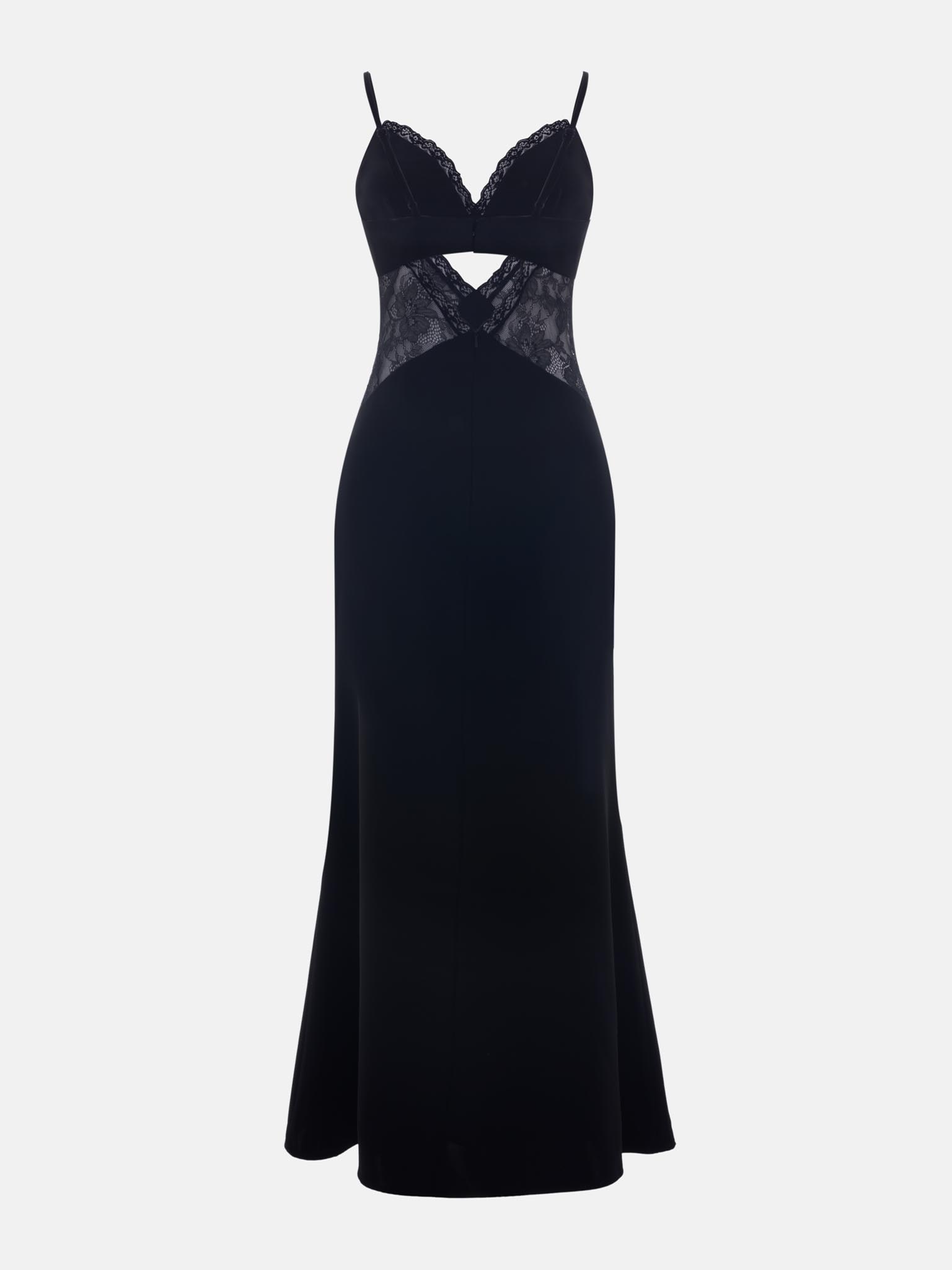 Maxi dress with lace insert