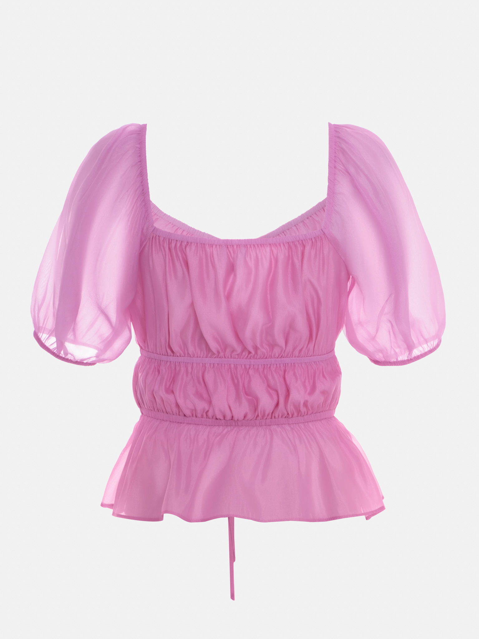 Легкий топ с горизонтальными сборками