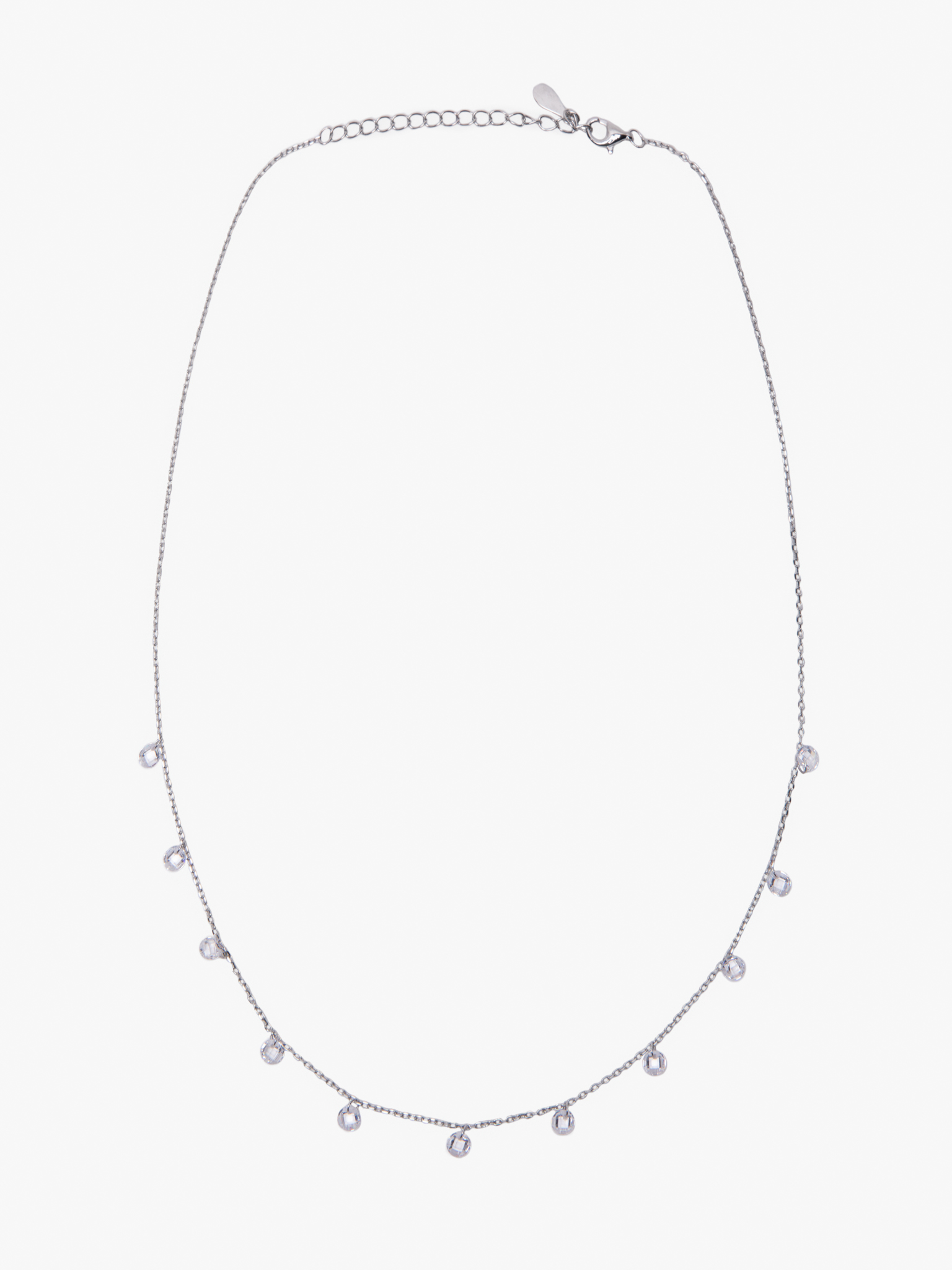 Silver chain with large rhinestones