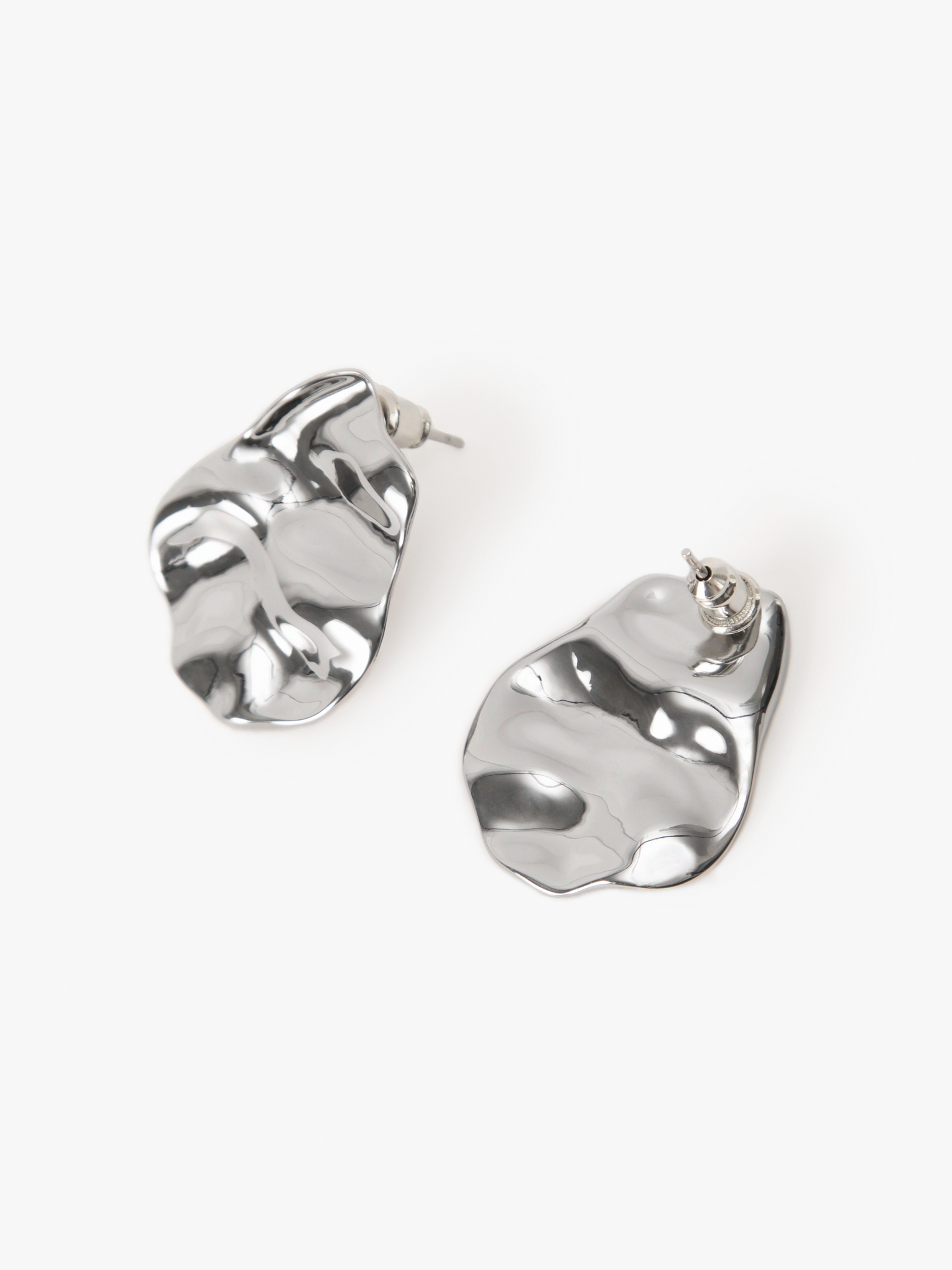 Silvertone abstract-shaped earrings