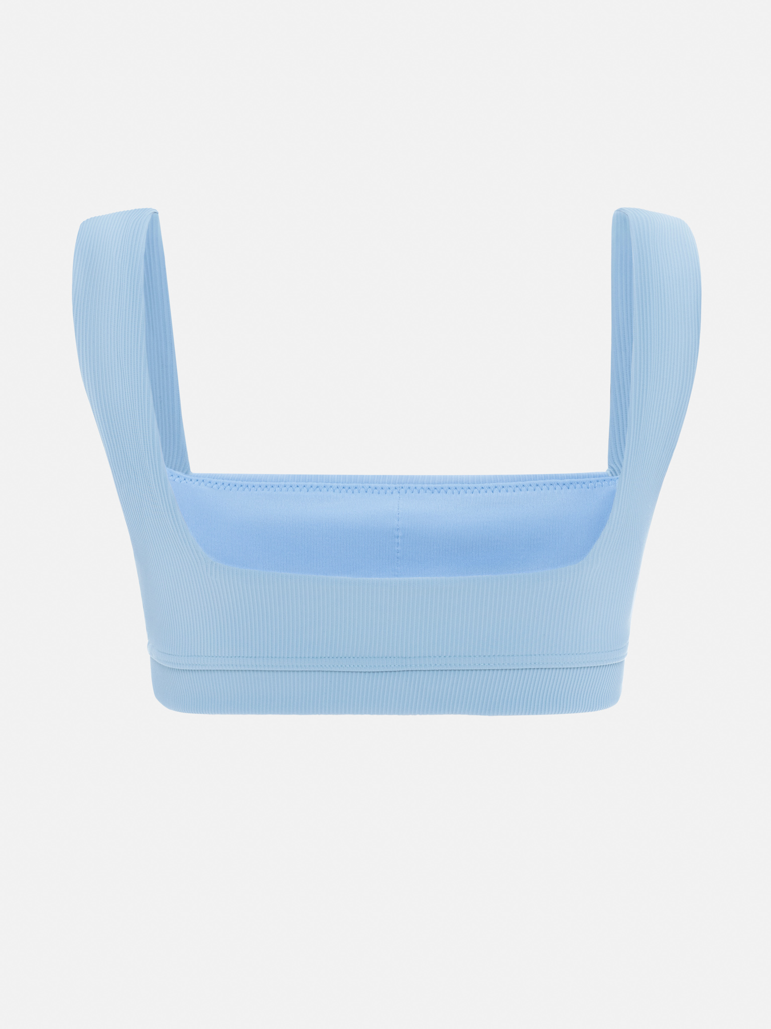 Ribbed wide-strapped bikini top