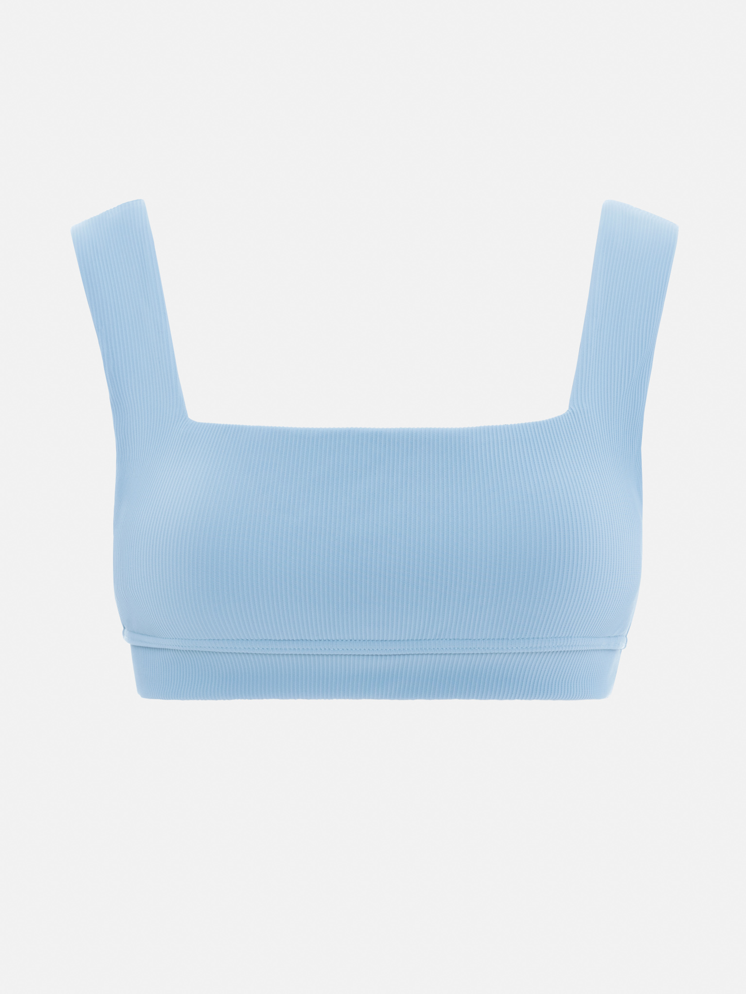 Ribbed wide-strapped bikini top