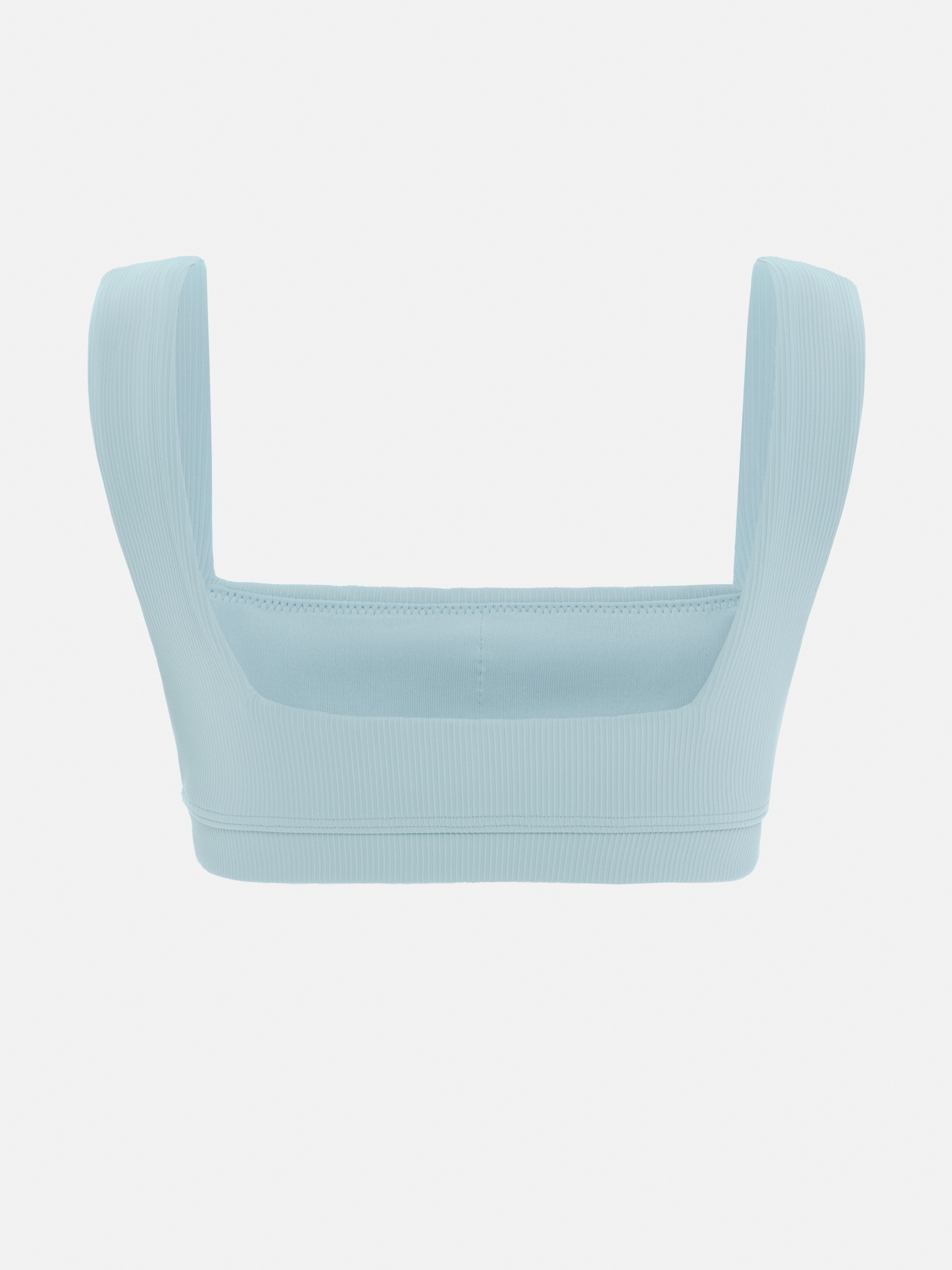 Ribbed wide-strapped bikini top